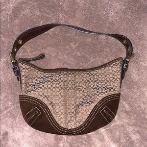 Coach Signature Brown Mini Hobo Bag